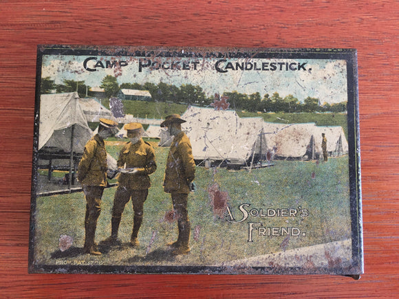 'A Soldier's Friend' Camp Pocket Candlestick, WW1, 1915