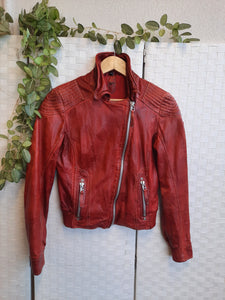 Gipsy Leather biker style jacket Red Size 6-8