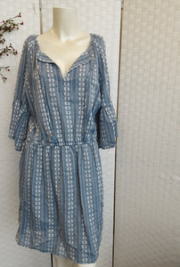 Seafolly Embroided Short Sleeve Blue Dress.  Size M