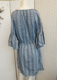 Seafolly Embroided Short Sleeve Blue Dress.  Size M