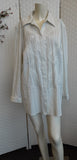 Maggie T White with pin stripes ribbed Shirt.  size 18