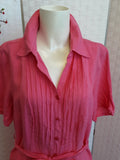 Hauber Collection Pink Collared Dress. Linen. Size 14