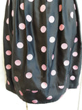 Alannah Hill Black with Pink Spotted Silk Sleeveless Dress. Size 10