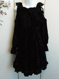 With Puji Black Velvet Costume Dress. New. Size S