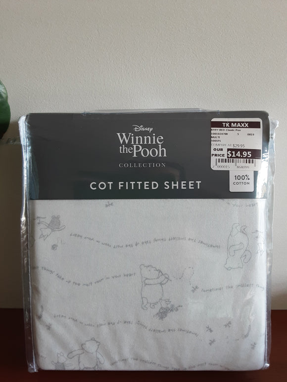 Cot fitted Sheet. Disney Winnie The Pooh. NEW