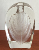 Vintage Glass Vase With Embossed Leaf Decoration