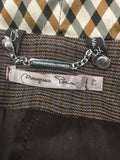 Italian Brown Pin Striped Jacket With Scarf  Size 10 Pre -owned