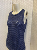 Little Lies navy blue knitted vest Size M/L