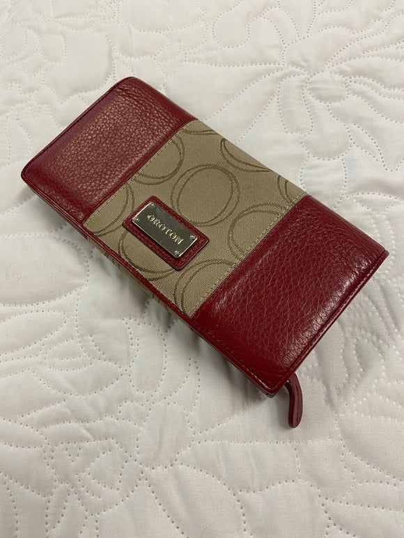 Oroton red/taupe ladies wallet
