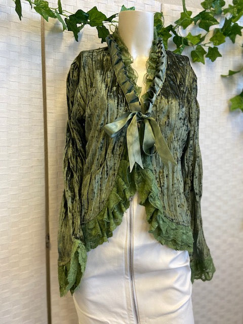Amenity & Angel Green Velvet Jacket. Size S